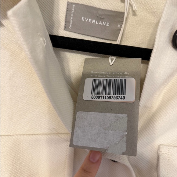 Everlane The Oversized Shirt Jacket Canvas Button Front Pockets Shacket NWT - Picture 3 of 5
